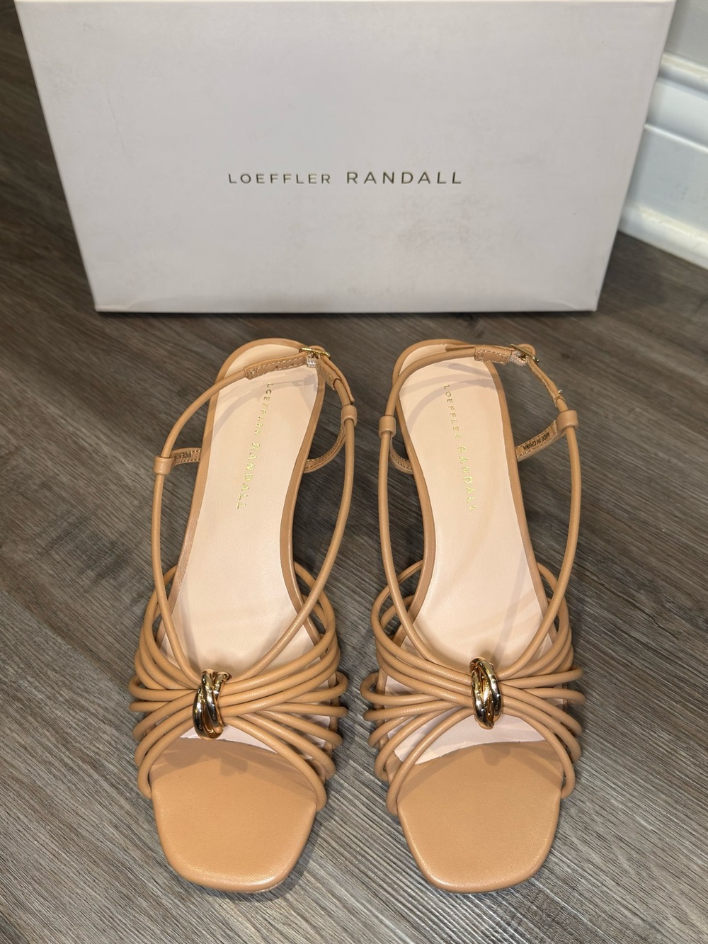 Loeffler Randall Minna Dune Leather Heel Sandals